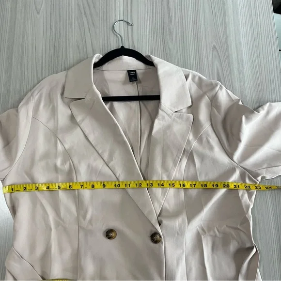 NWOT SHEIN Mulvari Plus Double Breasted Belted Trench Coat 2XL - Picture 7 of 8